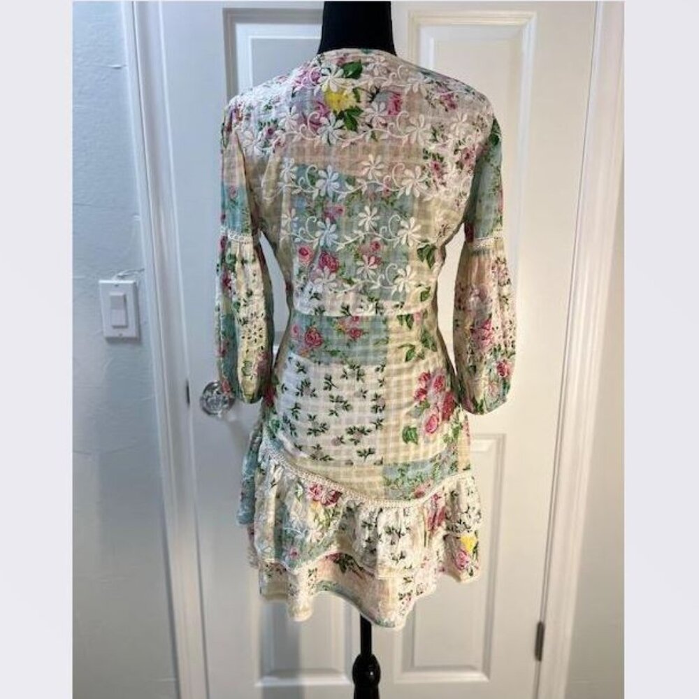 Anthropologie Barok Paris Ruffled V-Neck Mini Dress - Size Small - NWT - Picture 6 of 9